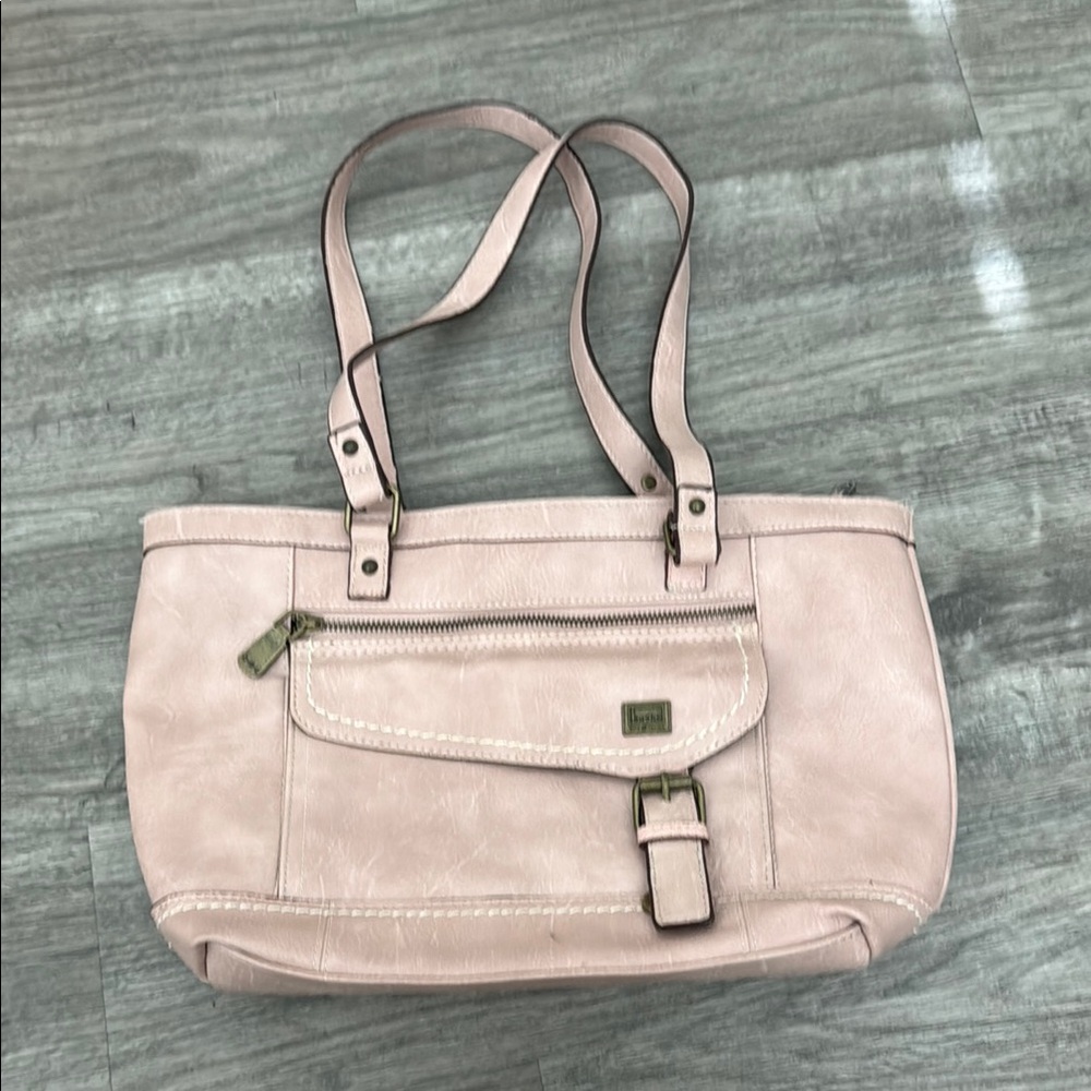 b.o.c. Pink Shoulder Bag with Suede-Like Texture